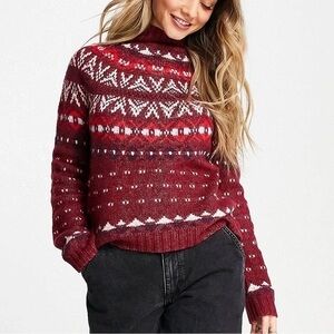 American Eagle Turtleneck Sweater Winter Long Sleeve Maroon size S